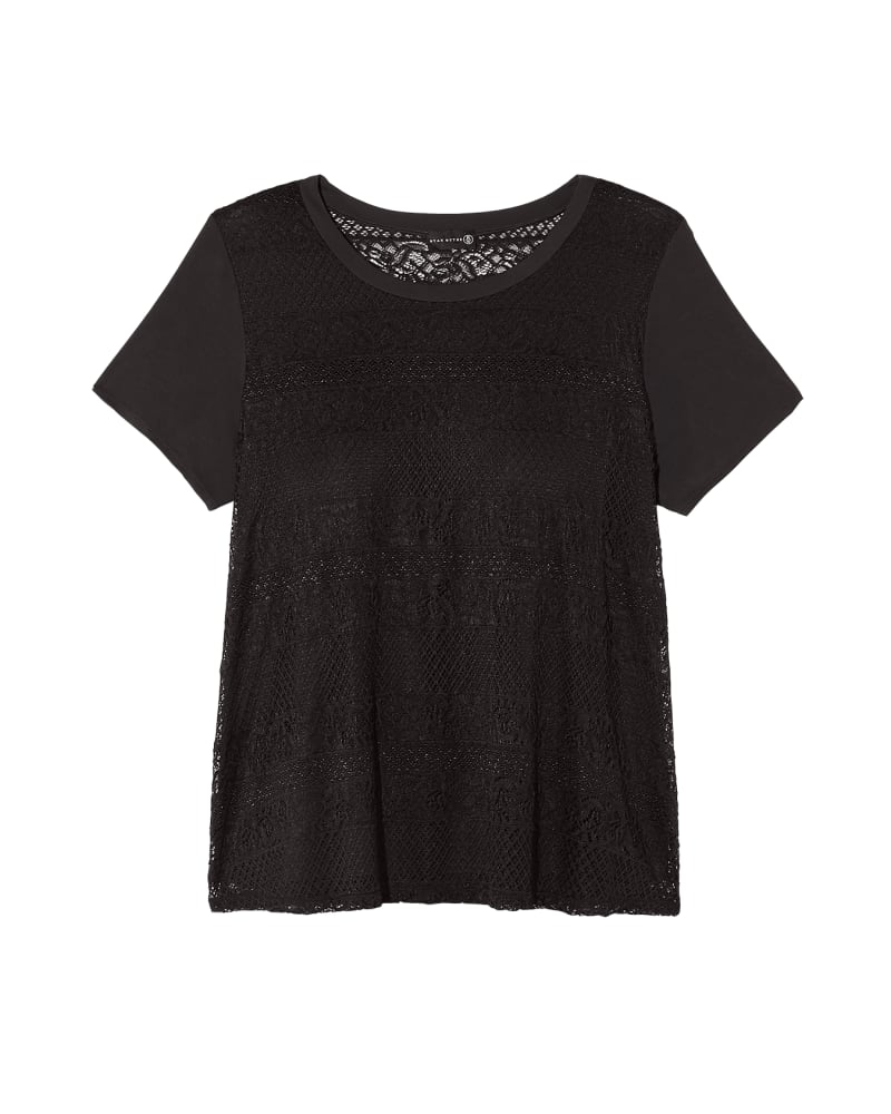 Front of plus size Jamie Lace Short Sleeve Tee by Ryan Wythe | Dia&Co | dia_product_style_image_id:120296